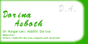 dorina asboth business card